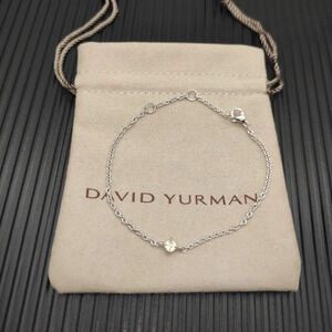 David Yurman Silver Solo Yellow Diamond Bracelet